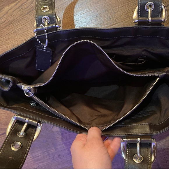 Coach Soho Pleated Signature Tote Shoulder Handbag - Picture 7 of 10